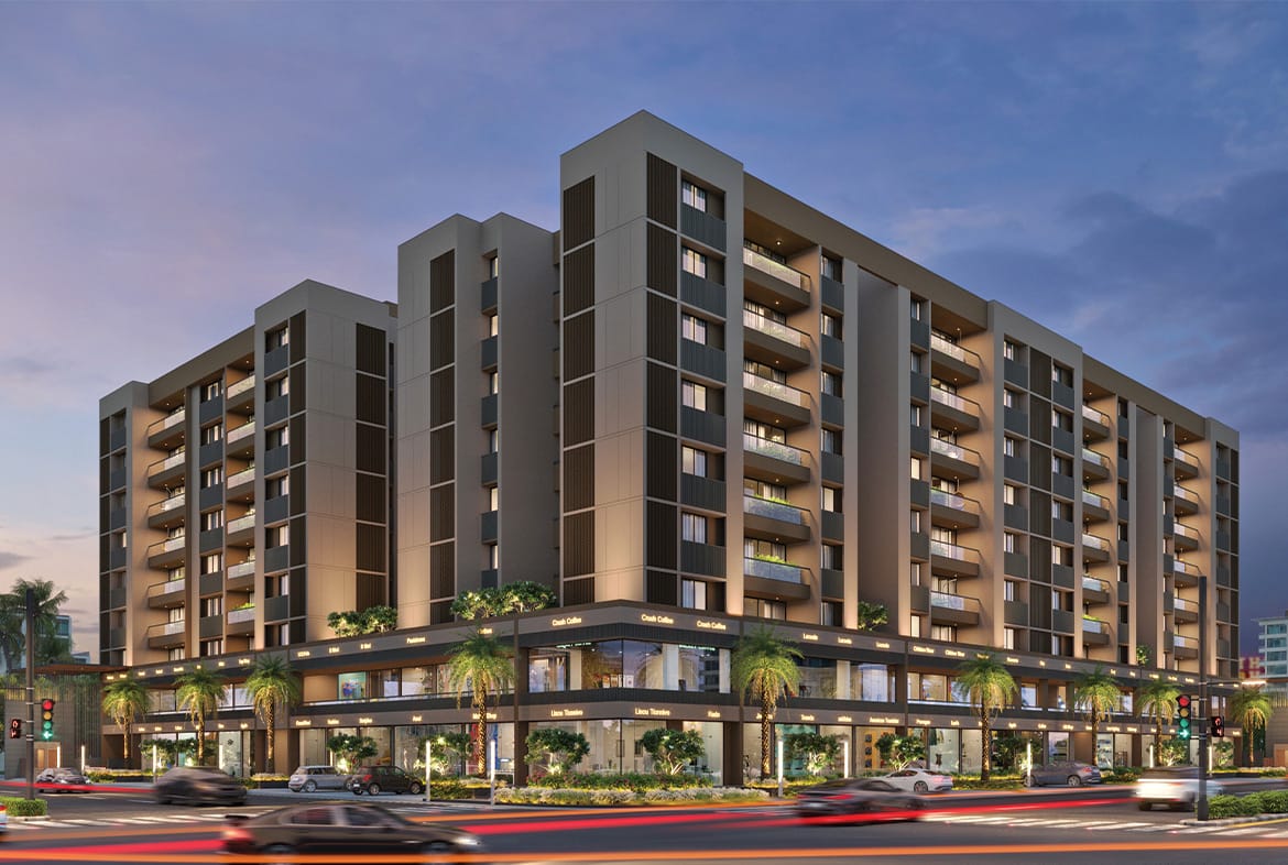 3 bhk flats with shops and showroom